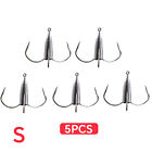 5Pcs Multi Size Durable Treble Fishing Hooks Three Anchor Hook Fish Tackle Setch
