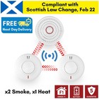 Wireless Interlinked Smoke Heat CO Alarms 10 Year Battery Similar to HiSPEC