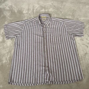 Camel Active Mens Short Sleeve Cotton Shirt Multicolour Striped XXL 30% Linen - Picture 1 of 7
