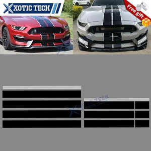 Sporty Stripe Racing Black White Sticker Graphics Trunk For Ford Mustang 2015-23 - Picture 1 of 9
