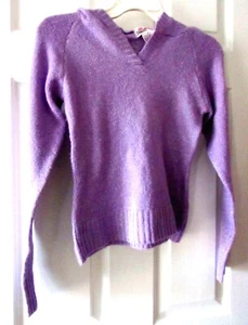 NWT GIRLS PURPLE SPARKLEY METALLIC CHOCOLATE KISSES HOODIE SWEATER SIZE L - Picture 1 of 2