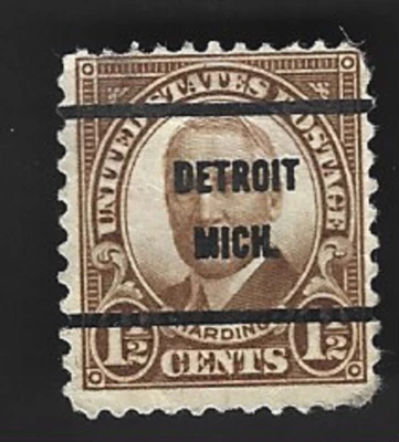 Scott# 684 1 1/2c Harding precancel - DETROIT MICH. - (B-3) - Image 1 of 2