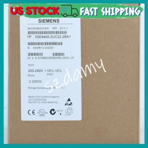 Nuovo Siemens 6SE6 420-2UC22-2BA1 MICROMASTER 420 6SE6420-2UC22-2BA1 Spedizione veloce - Foto 1 di 1