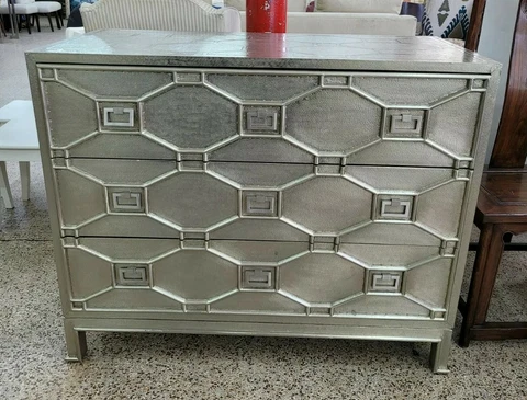 WORLD VIEWS GREENBRIAR CHINESE CHIPPENDALE METAL CLAD 3 DRAWER CHEST Cover