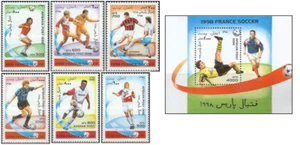 1996 Football World Cup 1998 - France Set of 6 + M/S MNH - Picture 1 of 1