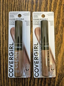 2 COVERGIRL Clean Invisible Liquid Concealer 130 Classic Beige .23oz New Sealed - Picture 1 of 8