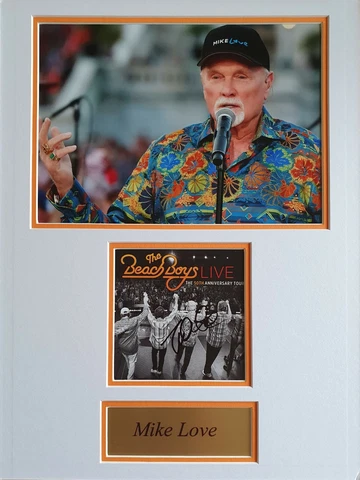 MIKE LOVE Signed 16x12 Photo Display THE BEACH BOYS COA Cover