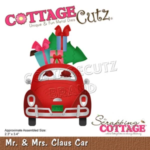 Nuevo troquel de corte de metal para desguace Cottage Cutz Navidad Mr and Mrs Claus Car - Imagen 1 de 1