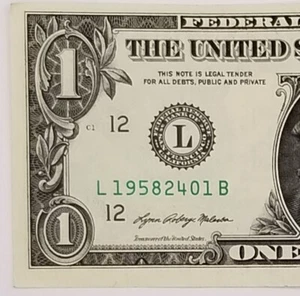 Birthday Anniversary January 24, 1958 $1 Dollar Bill Fancy Serial Number 2021 LB - Picture 1 of 5