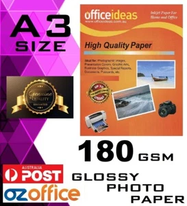 PREMIUM Glossy A3 Photo Paper 180GSM Laser Print - Glossy A3 Paper Laser - Picture 1 of 2