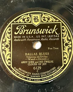 HOT JAZZ ANDY KIRK /NOBLE SISSLE Brunswick 6129 Dallas Blues/Basement Blues - Foto 1 di 4