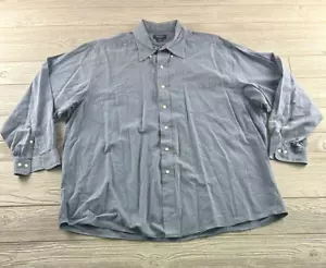 Brooks Sport Men’s Button Down Long Sleeve Collared Shirt XL Blue Micro Plaid - Picture 1 of 7