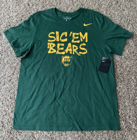 New Nike Dri-Fit Baylor Bears Sic ‘em Bears Shirt Large Athletic Green RARE Cover