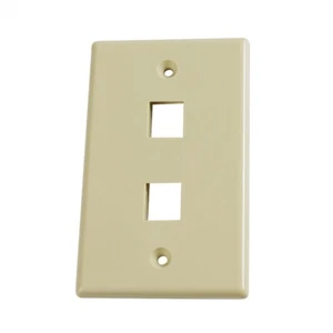 Placa de pared construct Pro™ de una sola velocidad de 2 puertos (marfil) - Imagen 1 de 5