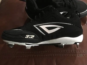New Women’s 3N2 Black White Rally Metal PT Fastpitch Softball Cleats Size 7 - Picture 1 of 6
