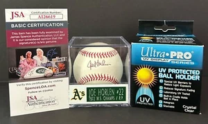 Joe Horlen signiertes Baseball Chi. White Sox/Eiche. A’s '72 WS Champ COA-JSA - Bild 1 von 12