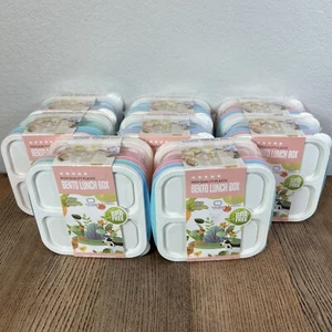 Lot x7 High Quality Plastic Bento Lunch Box 4-Pack BPA FREE Food-Grade Material - Picture 1 of 10