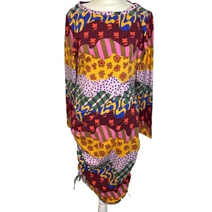 Vestido colorido para mujer talla mediana ajustado lados acanalados mezcla de algodón - Imagen 1 de 7