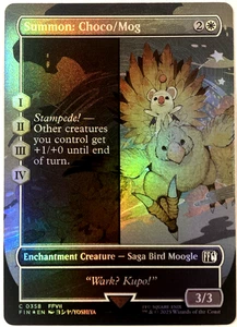 Magic The Gathering Summon: Choco/Mog (Borderless Foil) Final Fantasy 358 casi nuevo - Imagen 1 de 6