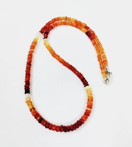 AA Natural Mexican Fire Opal Beads Necklace , Opal Faceted Rondelle Beads 4-5mm - Picture 1 of 4
