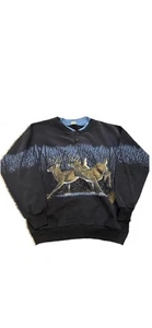 Vintage Deer Nature Wildlife Wraparound Art Unlimited 90s Crewneck One Size - Bild 1 von 8