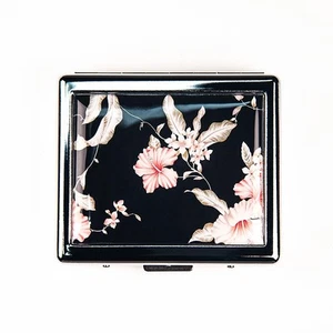Vintage Blume 7 Tage Verchromt Glänzend Silber Pillen Organizer mit Spiegel Innen... - Bild 1 von 6
