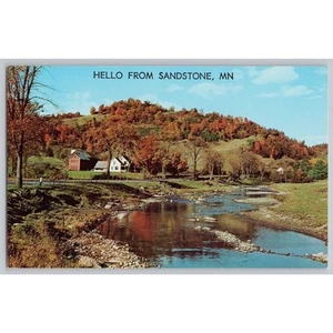 Minnesota POSTCARD Hello From Sandstone MN Autumn Colors Mike Roberts - Picture 1 of 2