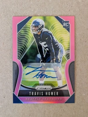 2019 Panini Prizm - Rookies Travis Homer #340 Pink Prizm Autographs (AU, RC) - Image 1 of 3