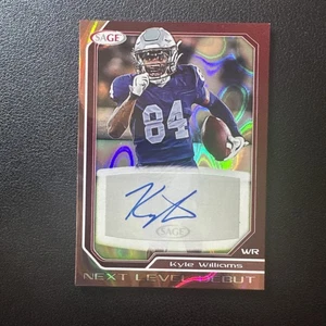 KYLE WILLIAMS RC 2025 SAGE NEXT LEVEL DEBUT Rookie Auto! New England Patriots - Picture 1 of 2