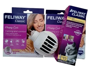 Feliway Classic Happy Cat Lot 2 Plug-In Diffuser & Refill 48 mL +60 mL Spray New - Picture 1 of 9
