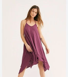 We The Free Hibiscus tunica boho jersey maglia abito donna piccolo rosa scuro magenta - Foto 1 di 9