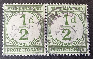 Bechuanaland 1932-58 SG D4 ½d Sage-Green Pair Used Cat £100 - Picture 1 of 2