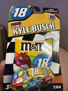 (B3) 1/64 2021 Authentics #18 Kyle Busch Wave 5 M&M's Shipping Deal! - Picture 1 of 2