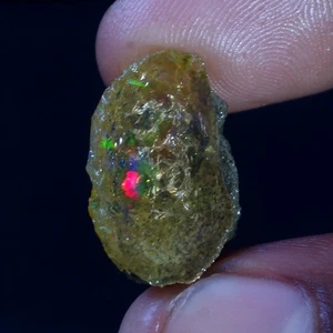 16.80 Cts 100% Natural Welo Fire Ethiopian Oil Opal Rough Cab Gems Ring Nacklace - Picture 1 of 10