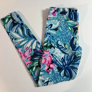 Lilly Pulitzer Maia Girls Size Large Leggings Purple Fan Sea - Picture 1 of 7