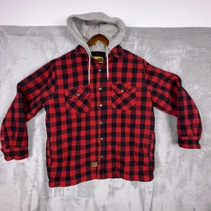 Brazos Work Force rot & schwarz kariert isoliert Kapuze Arbeitsjacke Shacket Herren M - Bild 1 von 15