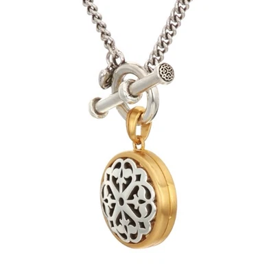 Collar Medallón Brighton Ferrara Dos Tonos Plata-Dorado Nuevo Foto 1 de 4