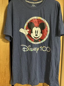 Disney 100th Anniversary Mickey Mouse Erwachsene L beidseitiges T-Shirt Baumwollmischung - Bild 1 von 5