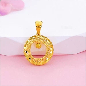 Pure 999 24K Yellow Gold Lucky Shiny Circle Charm Women Pendant 1.18-1.3g - Picture 1 of 4