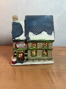 Porzellan Weihnachtsdorf Buchhandlung 4x3,5x2" Schneedach - Bild 1 von 11