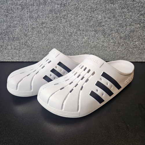 Zoccoli Adidas Adilette uomo taglia 11 donna taglia 12 bianchi slip on unisex