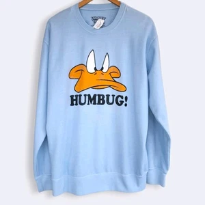 Sudadera Looney Tunes Pato Lucas Humbug Gran Tamaño Mujer Mediana M Nueva con Etiquetas Azul - Imagen 1 de 7