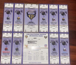 1996 BALTIMORE RAVENS FULL New HOME SEASON TICKET SHEET INAUGURAL SEASON Tickets - Picture 1 of 4