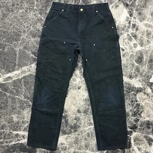 Vintage Carhartt Doppelkniehose schwarz Herren 32 x 30 hergestellt in den USA B01 SCHWARZ 90er Jeans - Bild 1 von 6