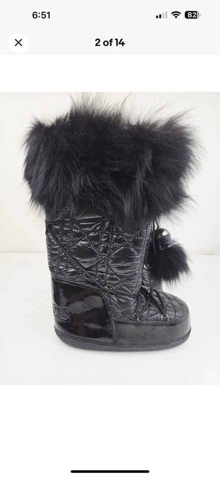 Botas de nieve acolchadas de piel para mujer Y2K Dior by John Galliano talla 35-37 EE. UU. 5 UK 3. Foto 1 de 4