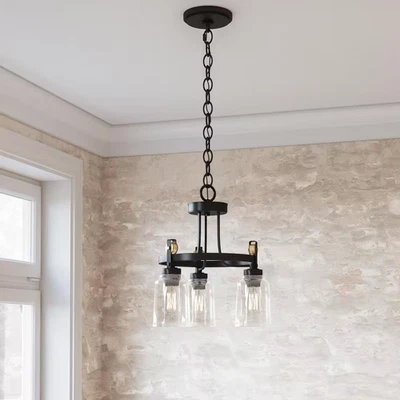 НОВАЯ люстра Home Decorators Collection Knollwood 3-светлая черная бронзовая - Изображение 1 из 2