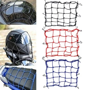 Motorcycle 6 Hook Web Mesh Luggage Helmet Holder Bike Carrier Cargo Net 16" *16" - Picture 1 of 13