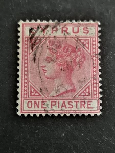 alte Briefmarke, 1881, 1 Pia, Cypern, Cyprus, gestempelt - Bild 1 von 2