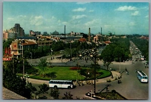 Postcard Shanghai China c1970s Chaochiapang Old Buses Cars - Picture 1 of 2