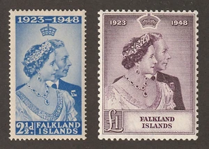 EDSROOM-12169 Falkland Islands 99-100 LH 1948 Complete Silver Wedding CV$112 - Picture 1 of 2
